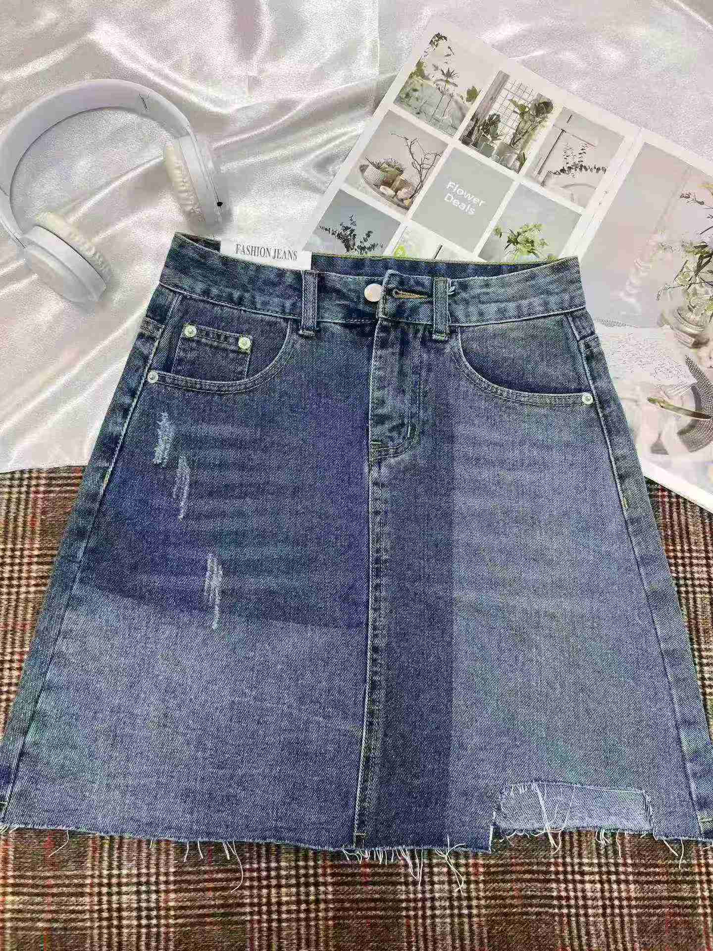 Rok Mini Denim Bodycon Ripped Vintage, 741 Keping - Image 3
