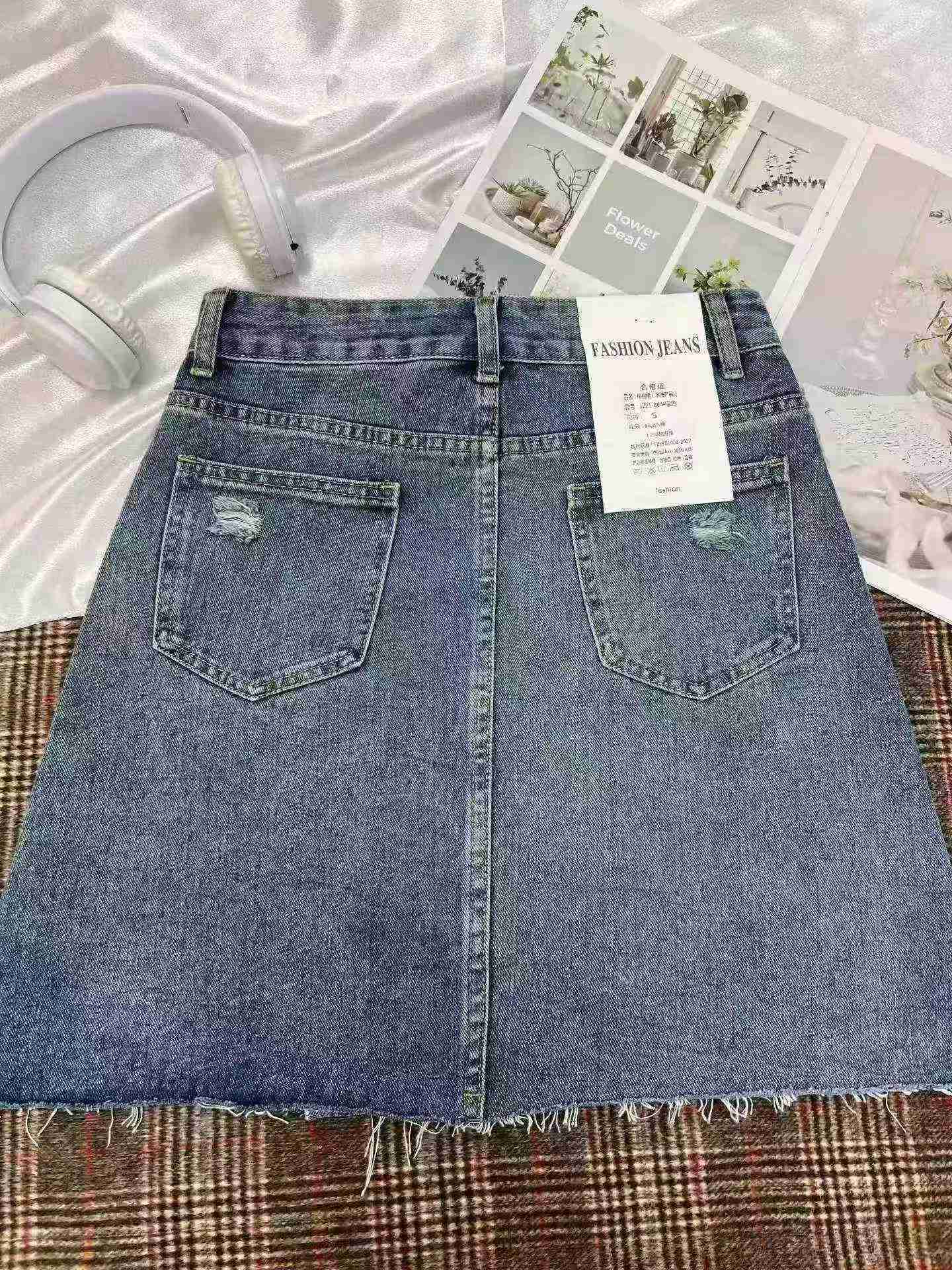 Rok Mini Denim Bodycon Ripped Vintage, 741 Keping - Image 9