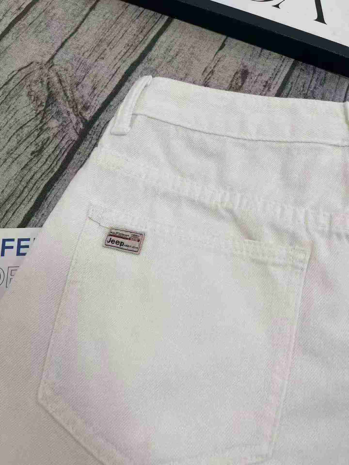 Women's White High Waist Loose A-Line Denim Shorts Summer, 1950 Pieces - Image 7