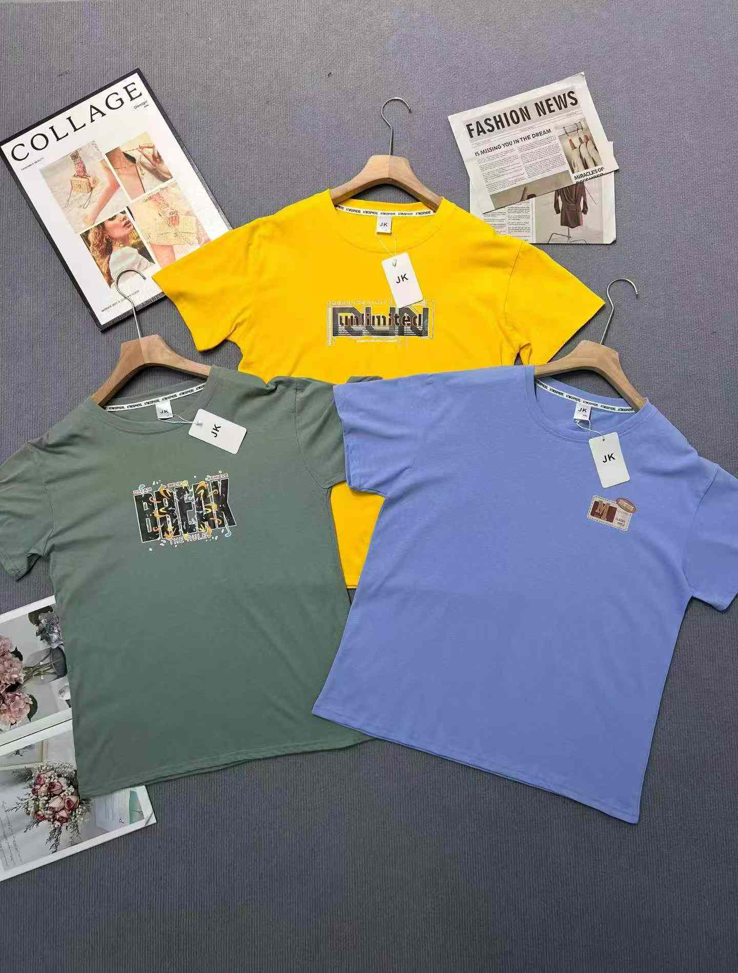 Kaos Pria Katun Lengan Pendek Sablon, Atasan Leher Bulat Musim Panas, 50.000 Potong - Image 3