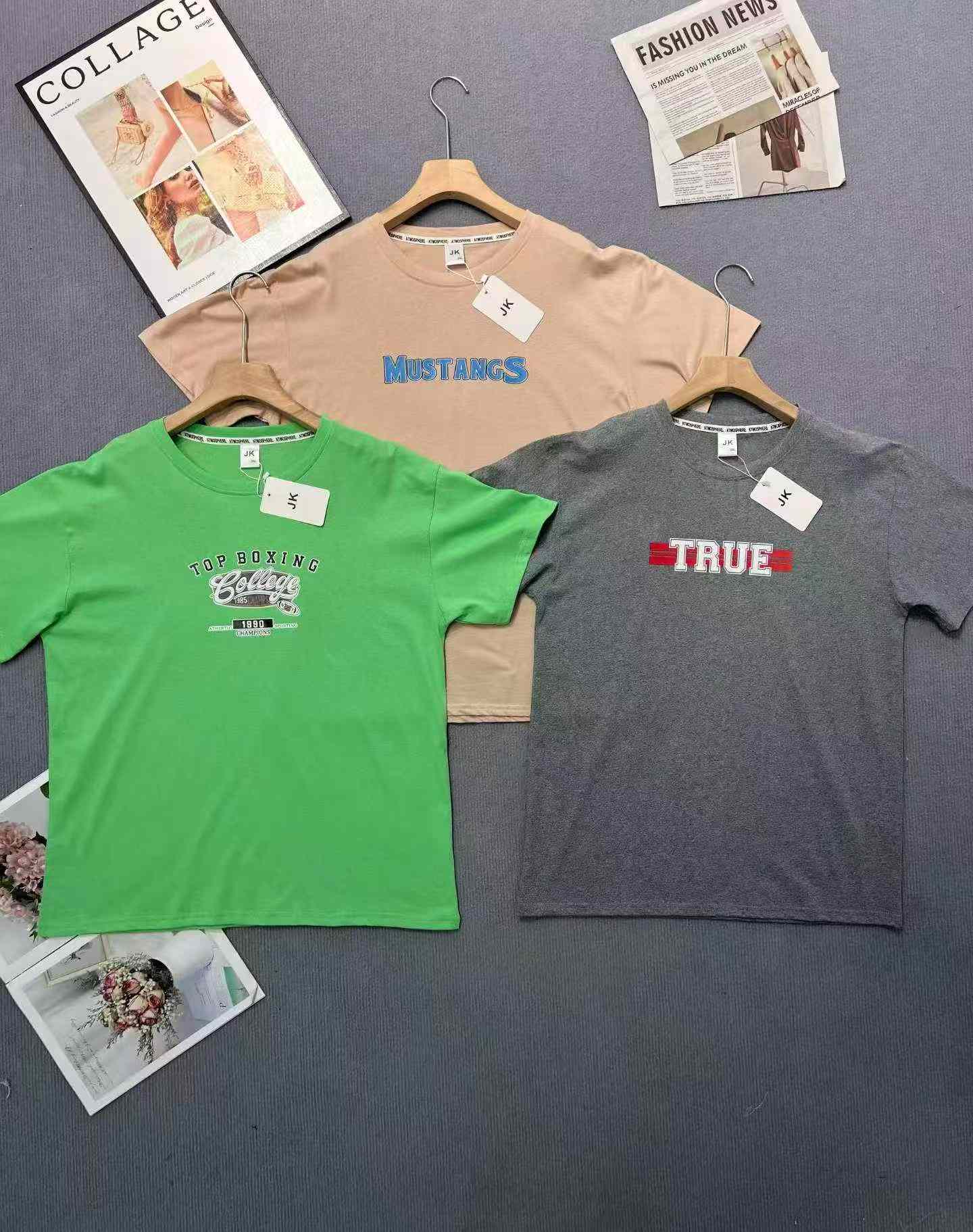 Kaos Pria Katun Lengan Pendek Sablon, Atasan Leher Bulat Musim Panas, 50.000 Potong - Image 4