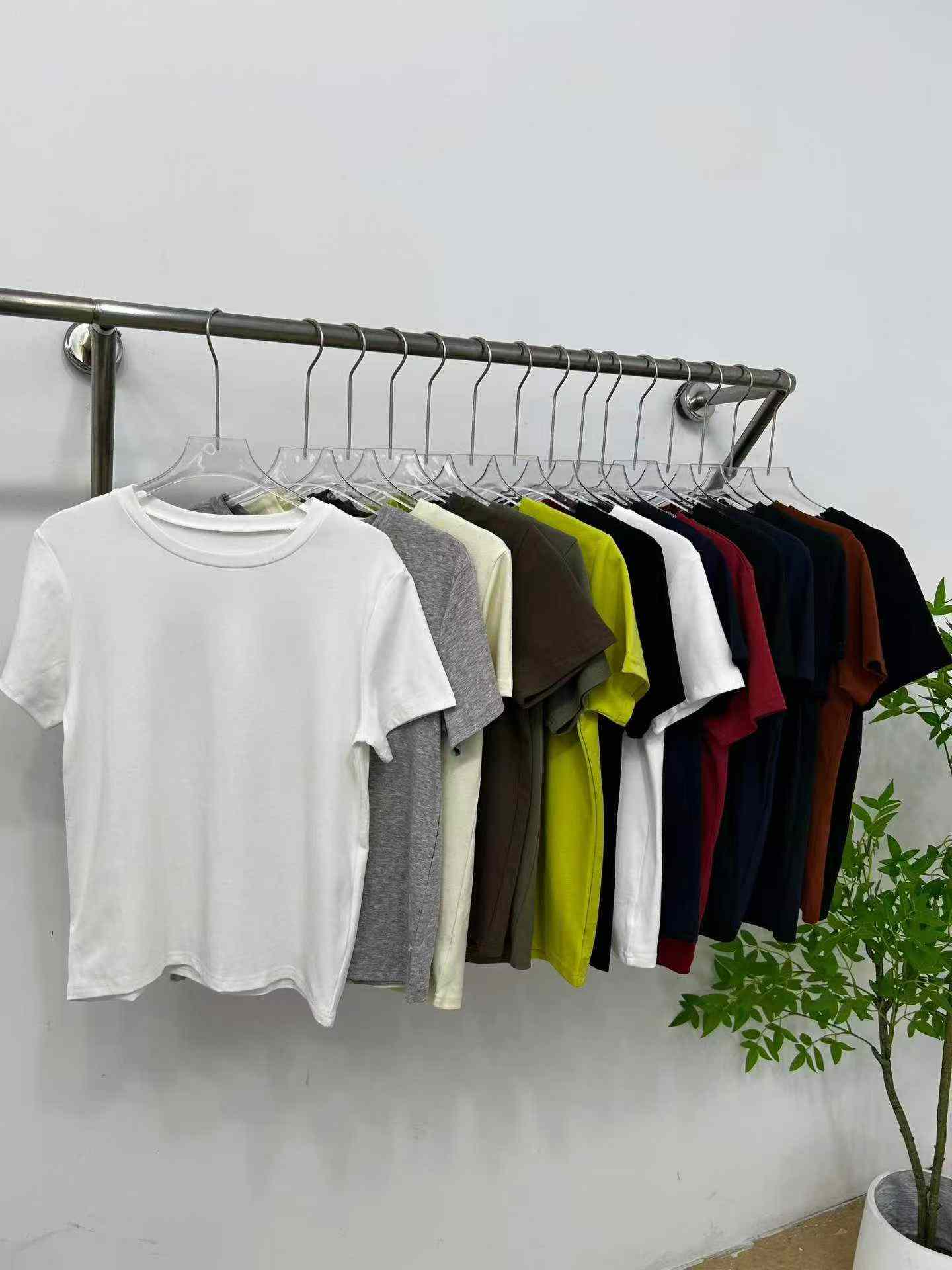 Women's Cotton Crew Neck Slim Fit Short Sleeve T-Shirt, 2535 PCS, 11 Colors, One Size - Image 5