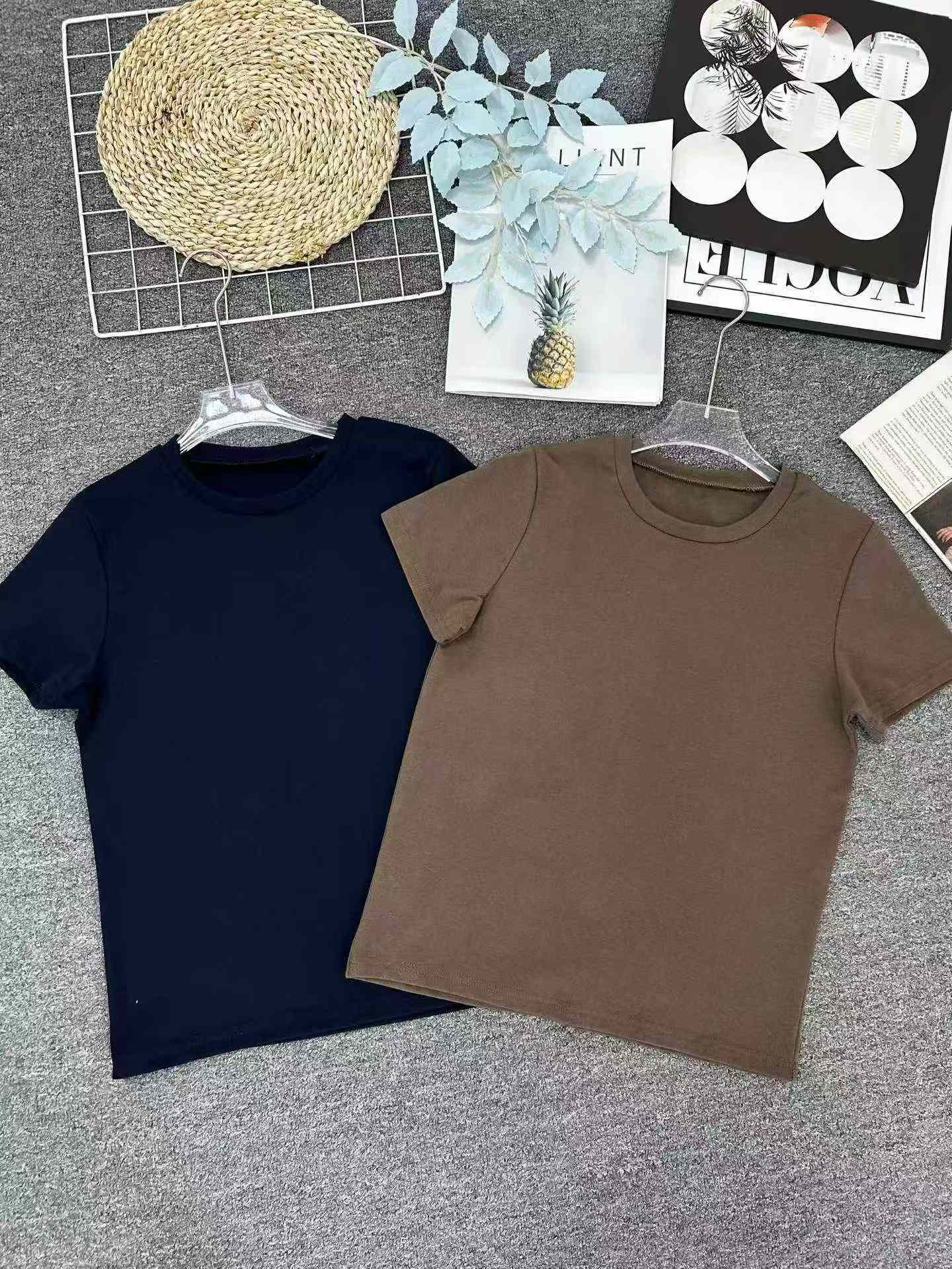 Women's Cotton Crew Neck Slim Fit Short Sleeve T-Shirt, 2535 PCS, 11 Colors, One Size - Image 8