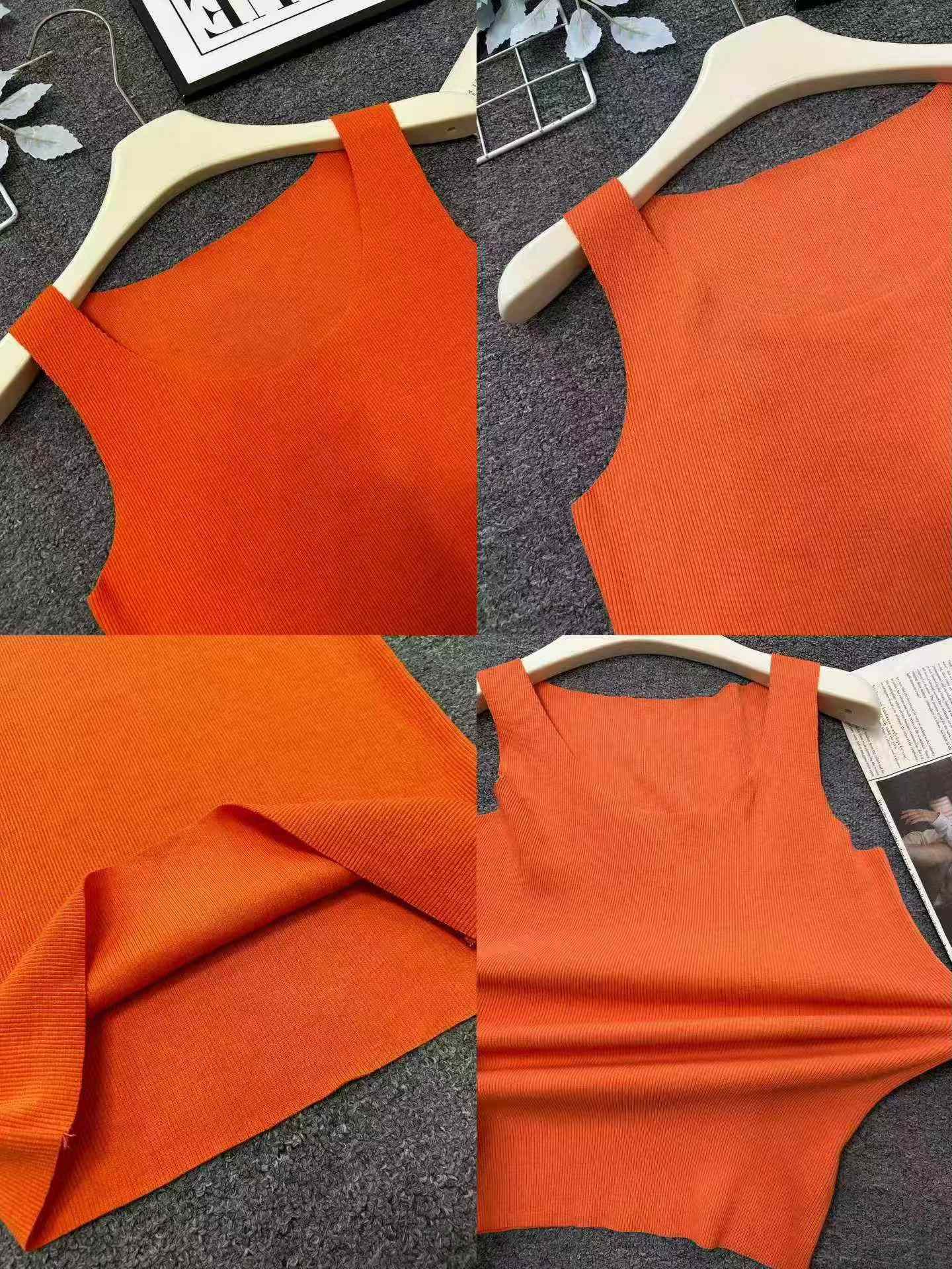 Débardeur en maille de soie glacée pour femmes, camisole d'été à col rond, couche de base, haut sans manches - 3 153 pièces - Image 8