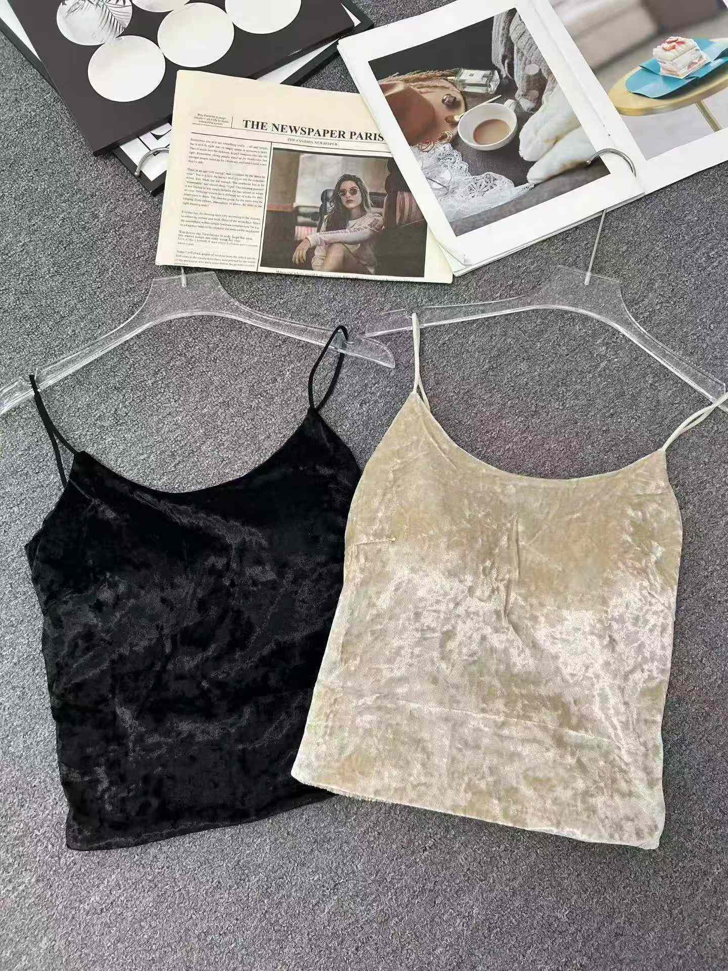 293 Pieces Women's Velvet Padded Camisole Seamless Tank Top - Image 4