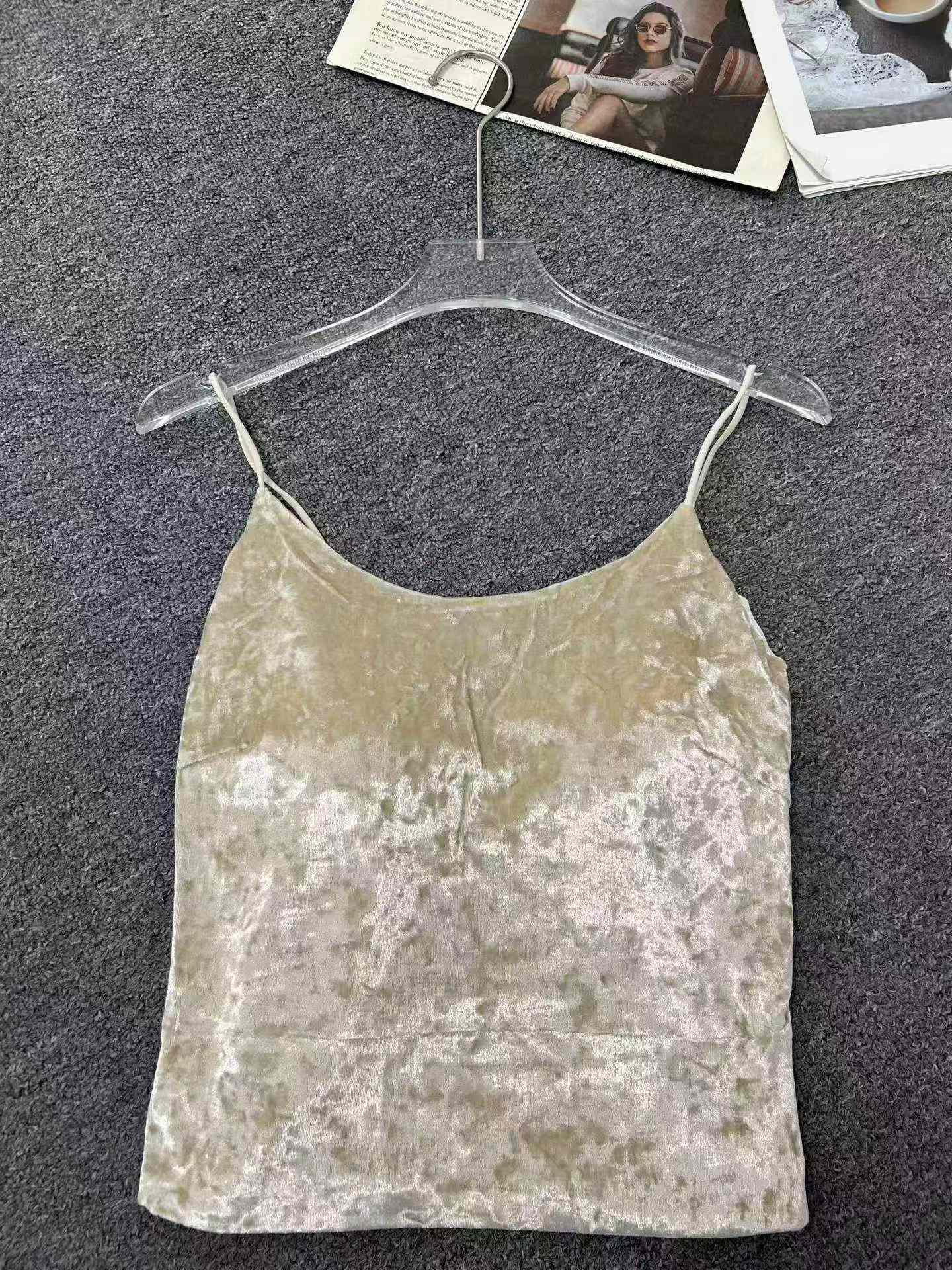 293 Pieces Women's Velvet Padded Camisole Seamless Tank Top - Image 6