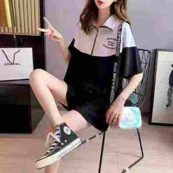 About 200 Sets Summer Thin Loose Casual Sports Half-Zip Shorts Set with Embroidery, 3 Colors M-2XL - Image 6