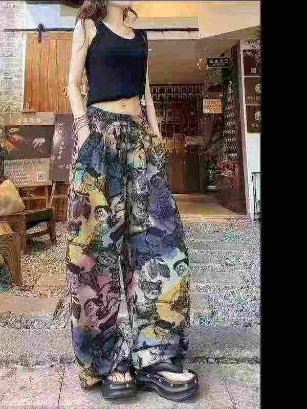 2228 pcs Celana Kaki Lebar Nezha Gaya Hangzhou Kualitas Tinggi Longgar Lurus Santai Musim Panas - Image 3