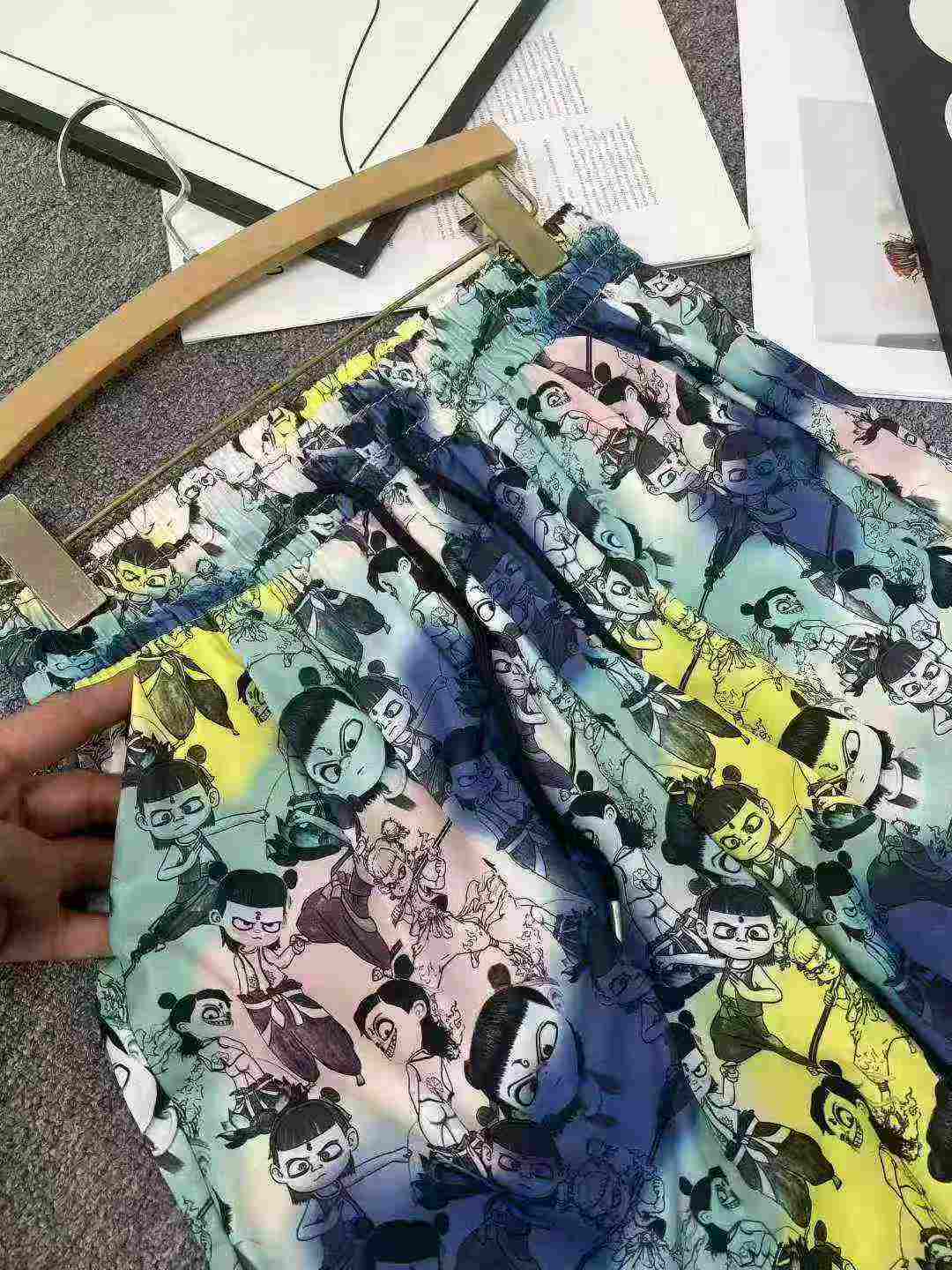 2228 pcs Celana Kaki Lebar Nezha Gaya Hangzhou Kualitas Tinggi Longgar Lurus Santai Musim Panas - Image 7