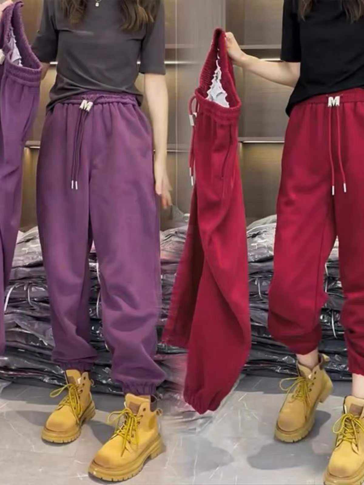 Lot Grosir 3000 Celana Sweatpants Katun Wanita Berlapis Fleece, Ukuran S-3XL - Image 6