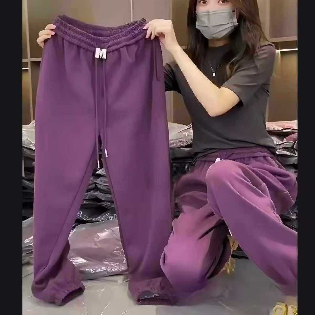 Lot Grosir 3000 Celana Sweatpants Katun Wanita Berlapis Fleece, Ukuran S-3XL - Image 8