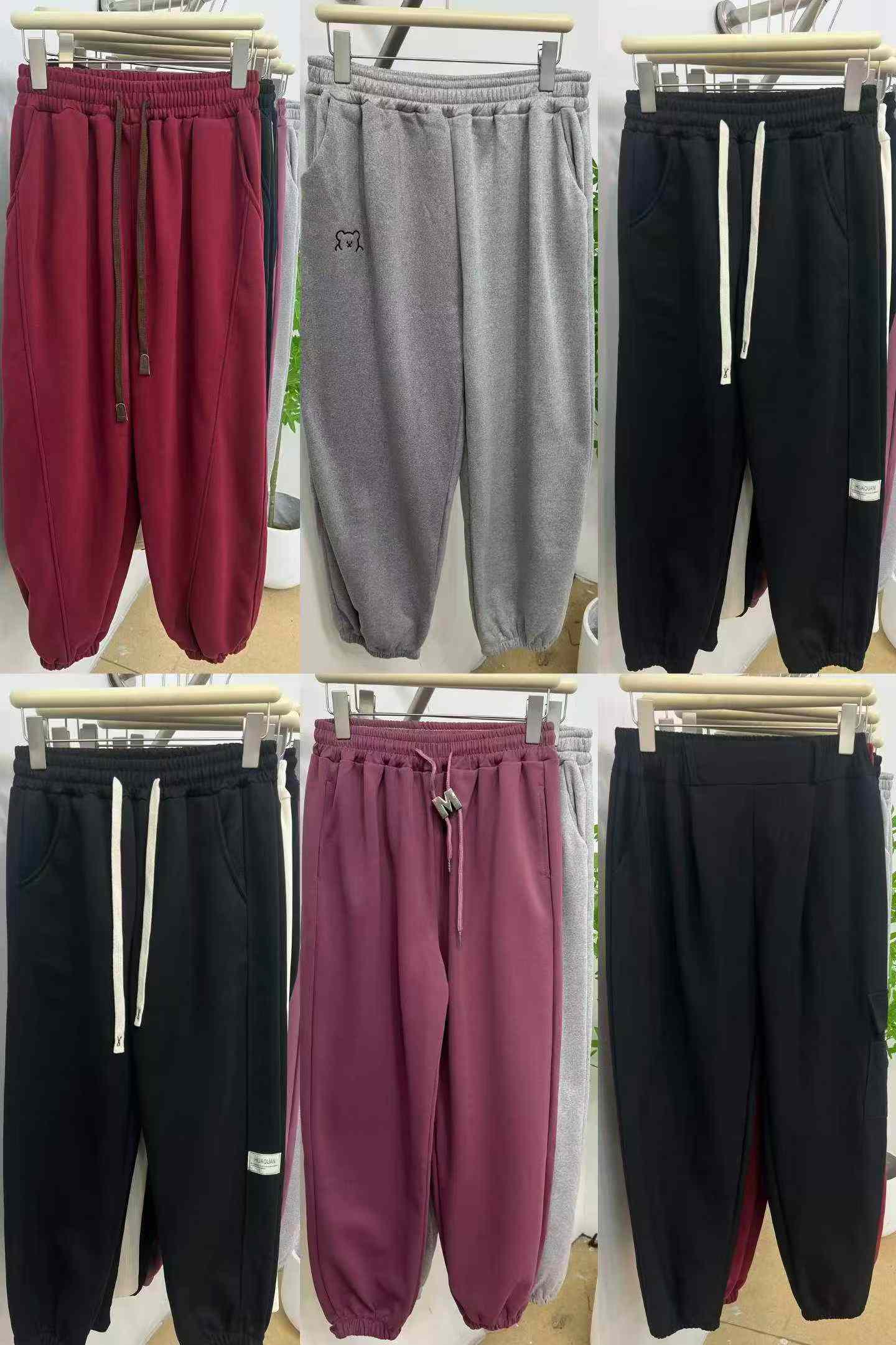 Lot Grosir 3000 Celana Sweatpants Katun Wanita Berlapis Fleece, Ukuran S-3XL - Image 9