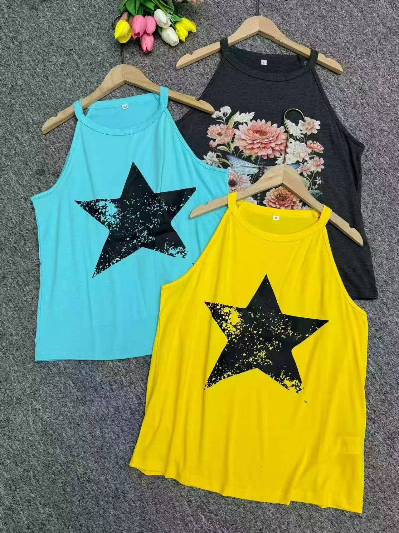 Summer Printed Camisole Tank Tops 1100 Pieces Wholesale - Image 1