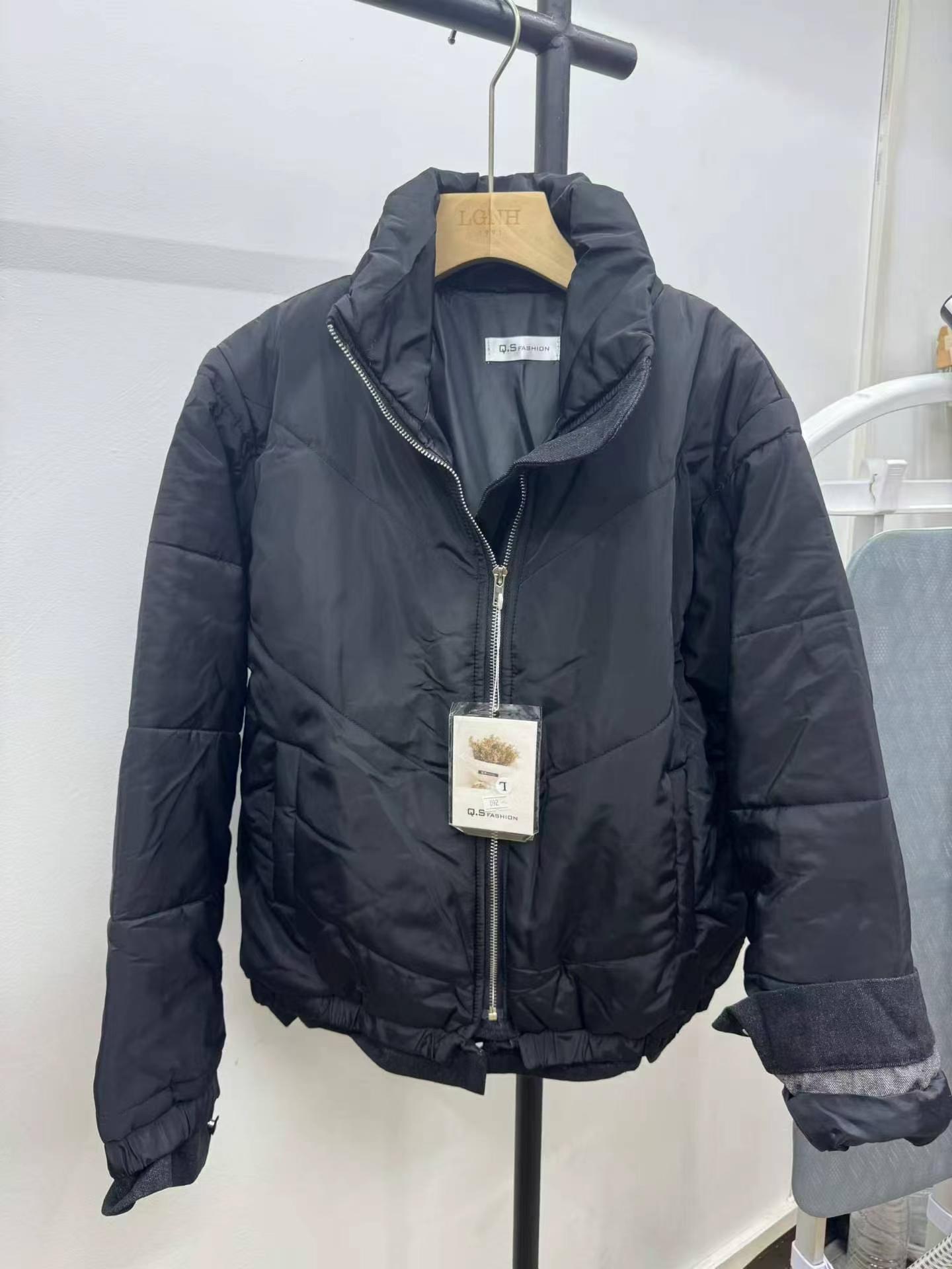 359 Pcs Autumn Winter Denim Spliced Thickened Stand Collar Padded Jacket - Image 1