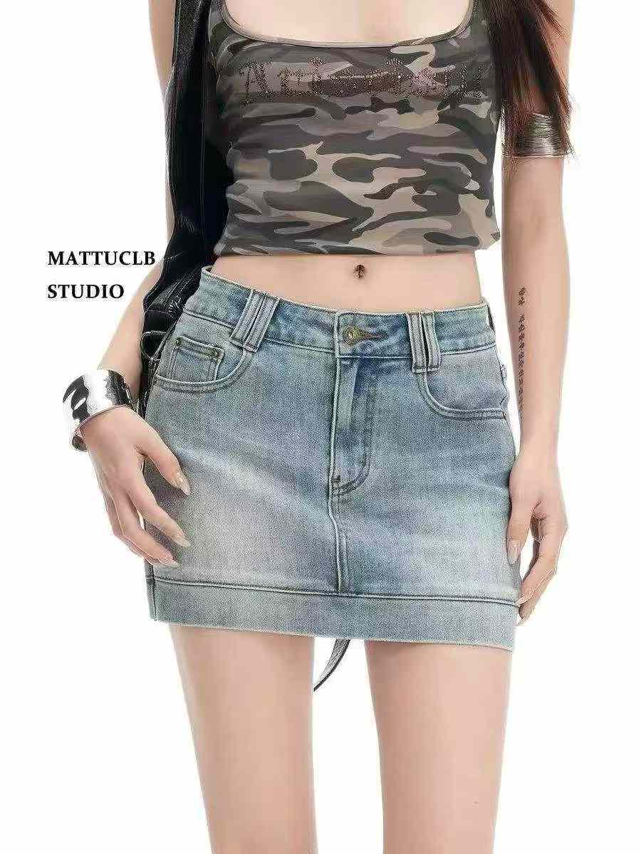 900PCS Stretch American Hot Girl Denim Mini Skirt For Women - Image 1