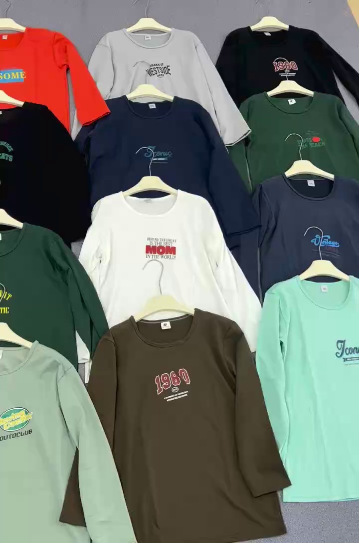 6000 Pieces Men's Autumn Long Sleeve Cotton Bottoming T-Shirts Wholesale Clearance - Image 1