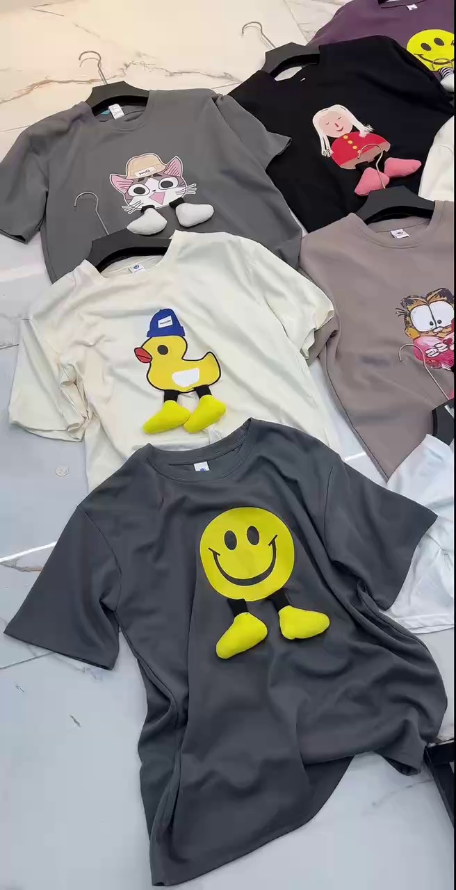 200g Cotton Bound Neck T-shirt Ready Stock 100pcs - Image 1
