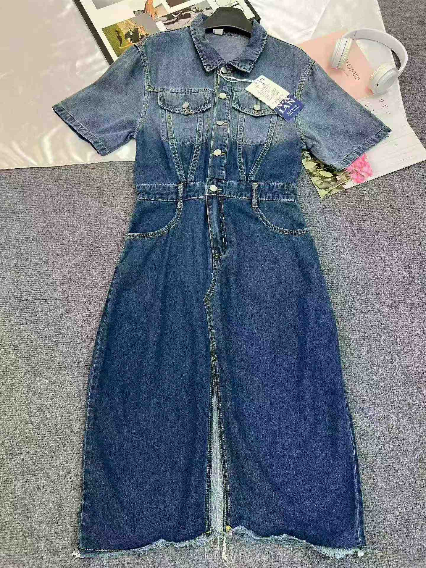 500PCS Summer Sexy Slim Denim Dress - Image 1