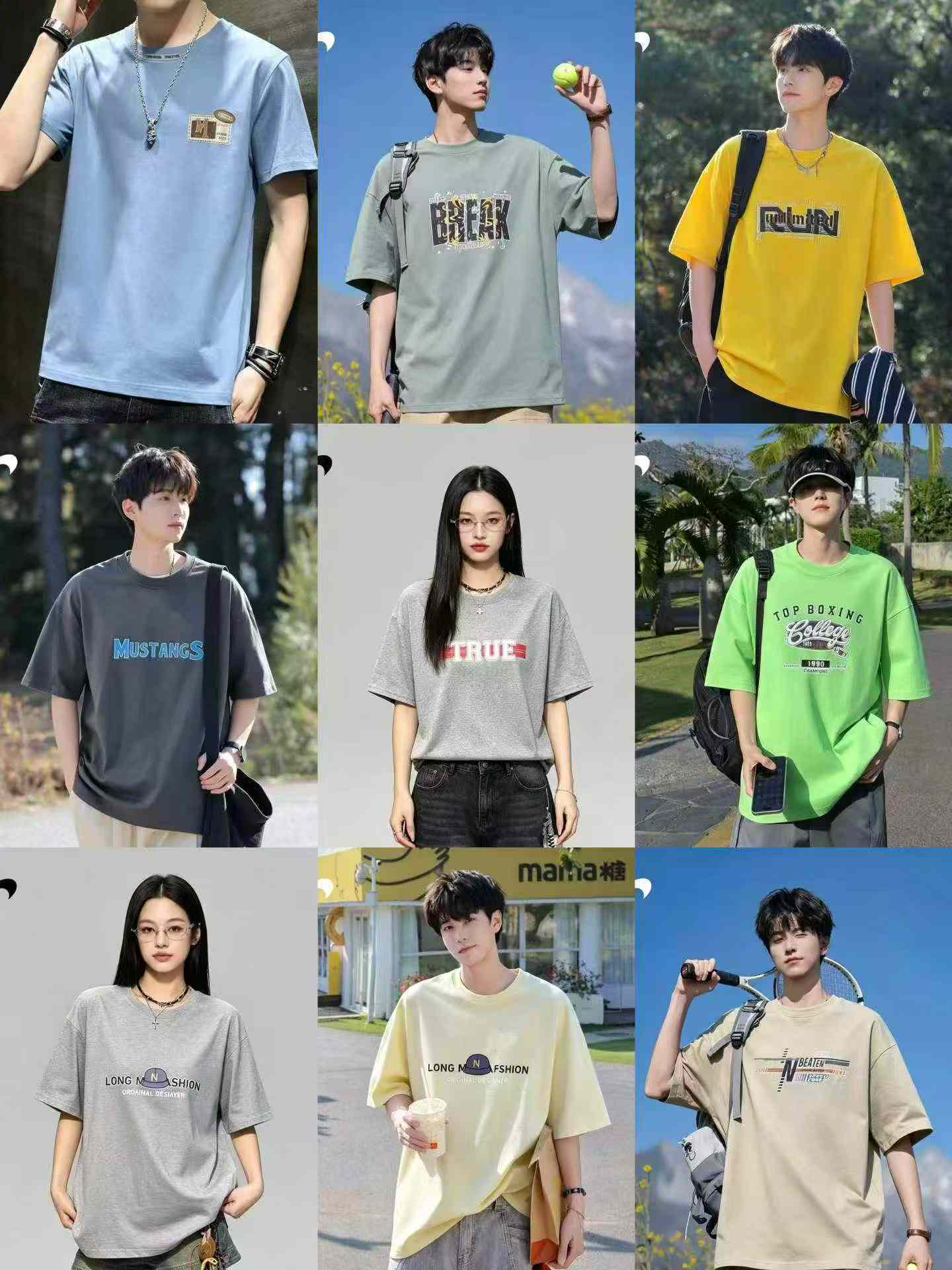 Kaos Pria Katun Lengan Pendek Sablon, Atasan Leher Bulat Musim Panas, 50.000 Potong - Image 1