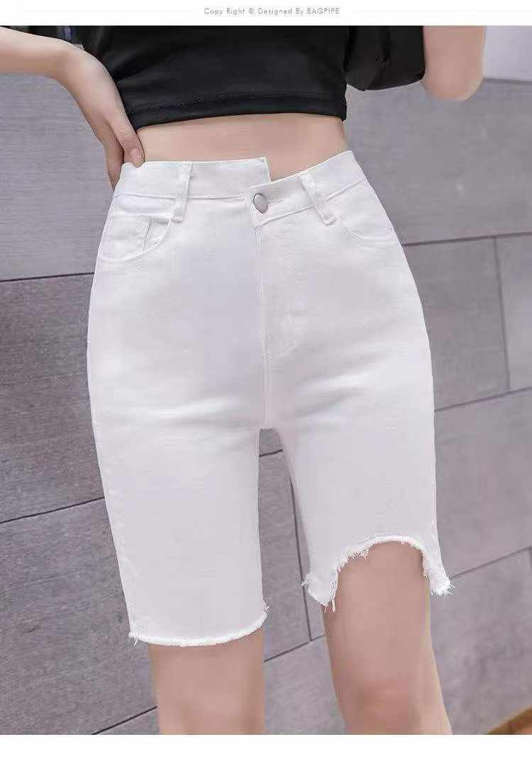 Women's High Waist Stretchy Raw Hem Skinny Denim Bike Shorts, 320 Pieces - Image 1