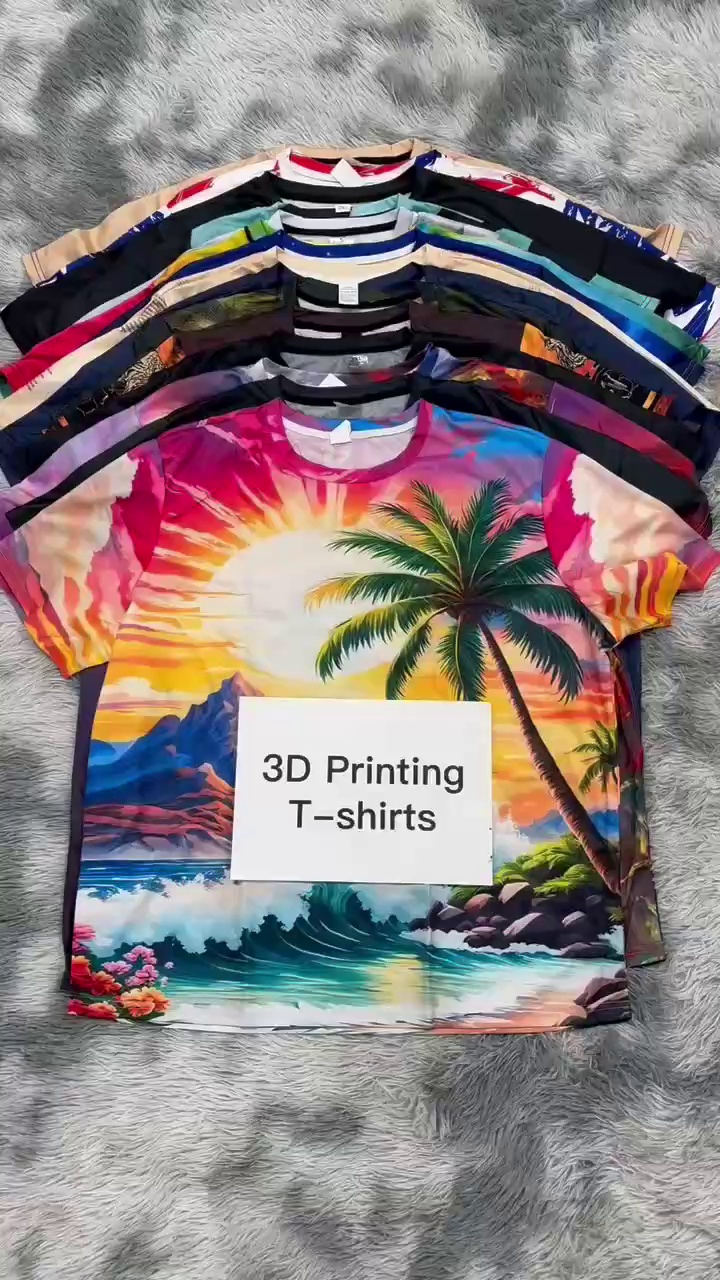 Wholesale Men's Short Sleeve 3D T-Shirts, 50000 Pieces In Stock, MOQ 500 Pieces - Image 1