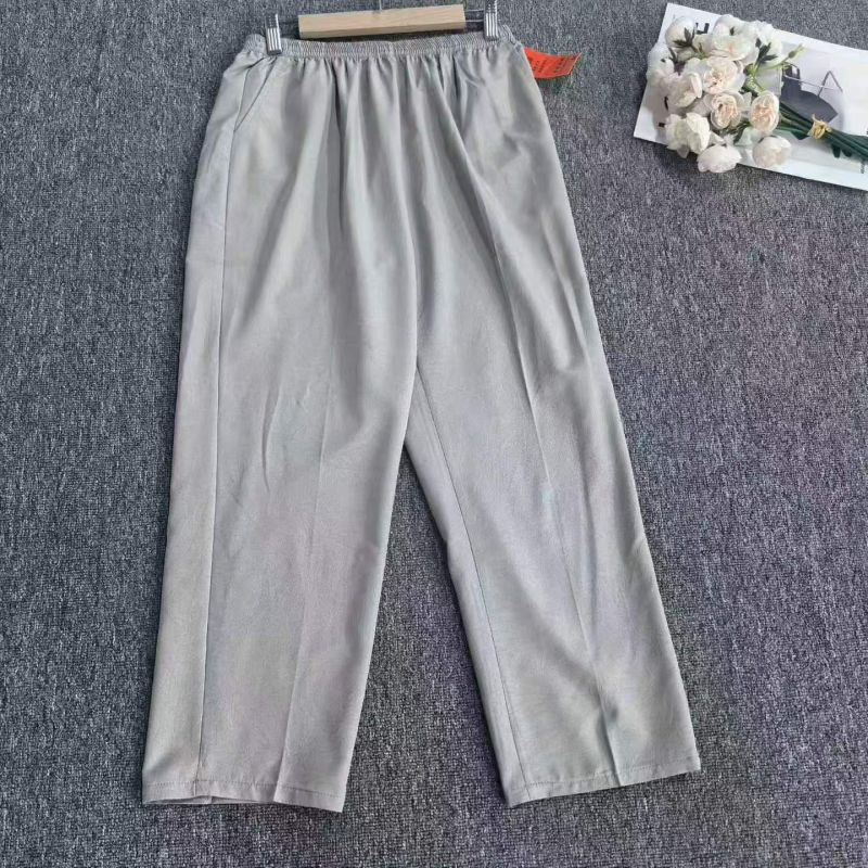 女款夏季鬆緊腰直筒九分褲，L-3XL，約400件 - Image 1
