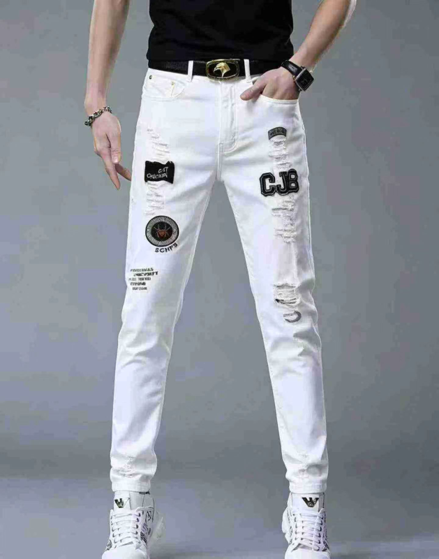 460 unidades de vaqueros slim, skinny, elásticos y finos de verano para hombre - Image 1
