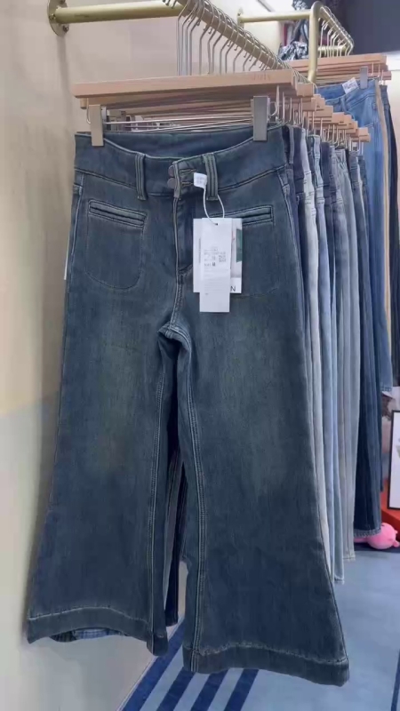 Quần jean lót nỉ nữ thu đông hàng xả nhà máy, hàng hỗn hợp, đóng gói riêng lẻ, 300 chiếc, XS-2XL - Image 1