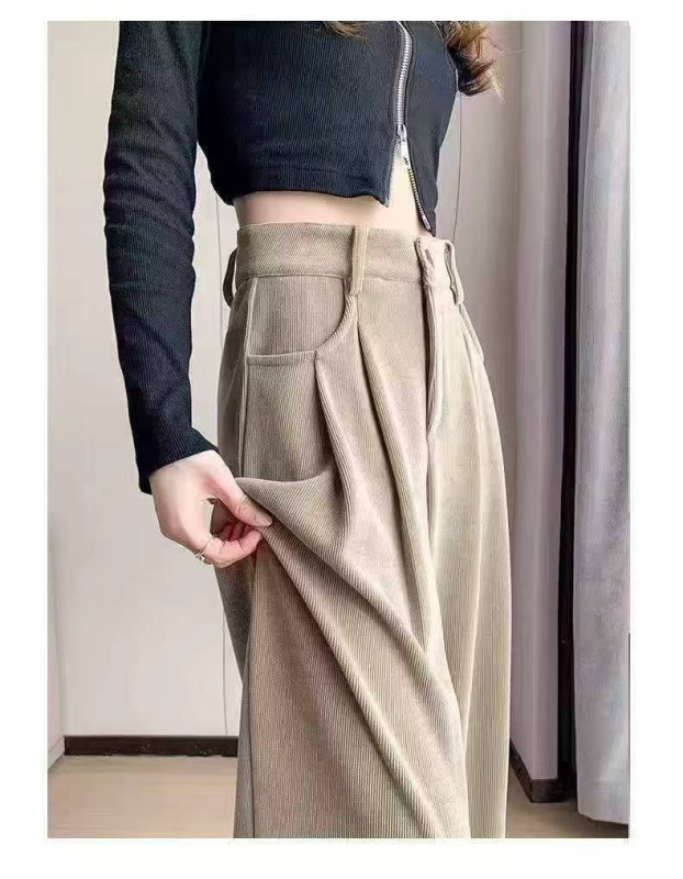 Quần ống rộng chất liệu nhung tăm thường phục cho mùa xuân, thu, đông, khoảng 650 chiếc - Image 1