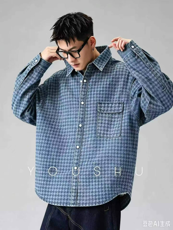 Autumn Gradient Color-block Denim Jacket 1445 Pieces - Image 1