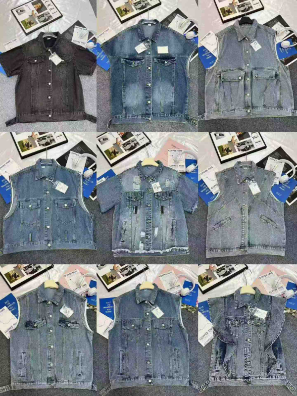 1300 PCS Rompi Denim Baru Kualitas Tinggi & Atasan Denim Lengan Pendek - Image 1