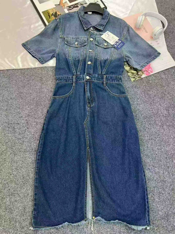 500PCS Summer Sexy Slim Denim Dress - Image 1