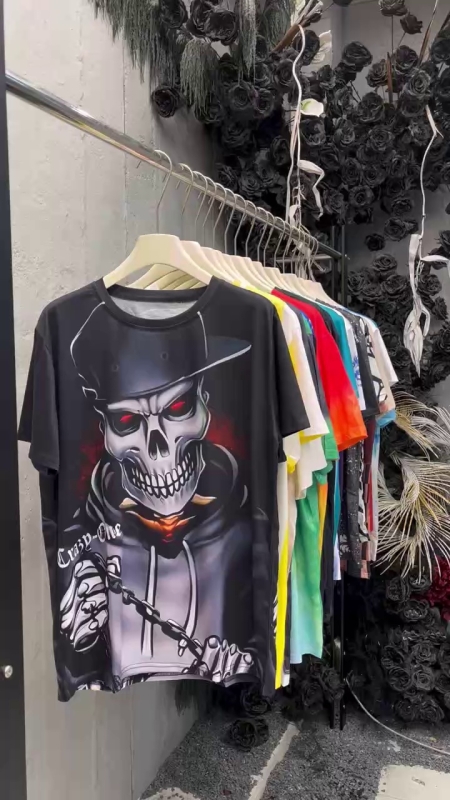 Camiseta 3D de manga corta para hombre, MOQ 500 piezas, 50.000 piezas en stock - Image 1