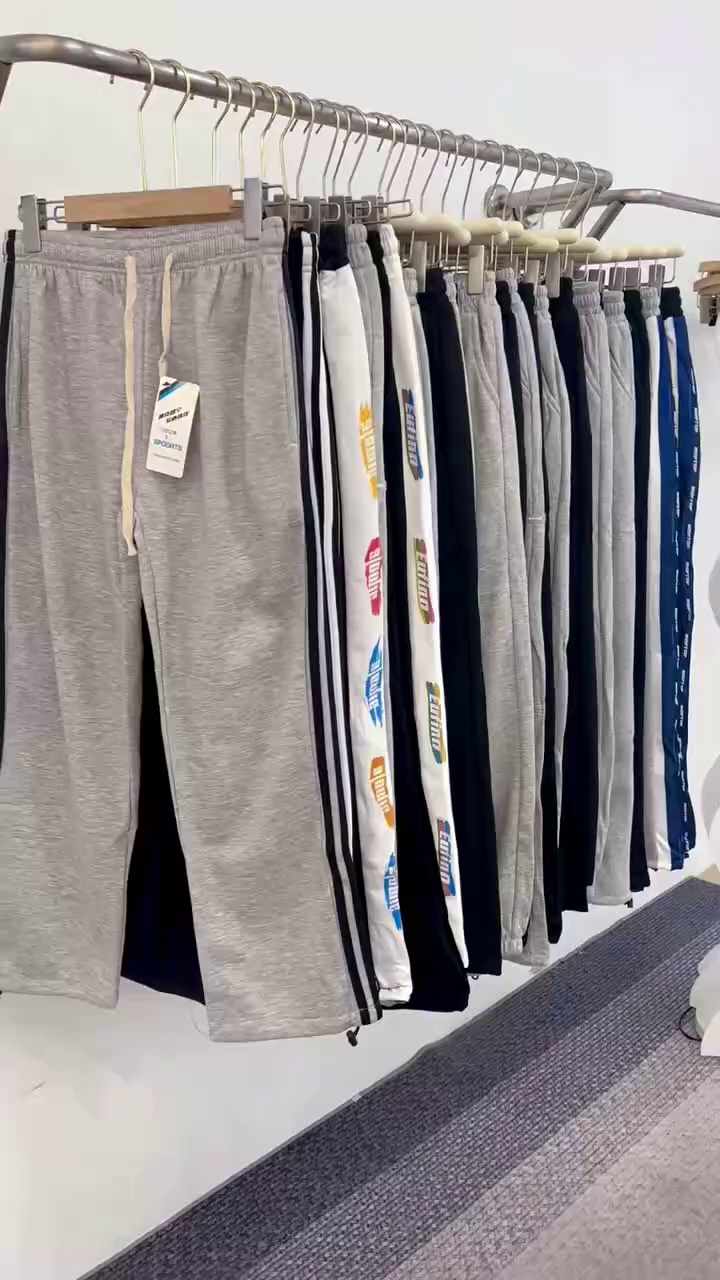 Unisex Fleece-Lined Cotton Sweatpants Stock Lot - 15000 Pieces, Full Clearance at CNY10.3/Piece, S-5XL, Branded, Individually Packed - Image 1