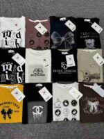 5000pcs Heavy Beaded Trendy Cotton T-Shirts - Chinese Clothing Stock Lots, 12.3 CNY/Piece Full Clearance, Assorted Designs & Colors, 220G Cotton Fabric - Image 8