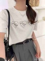 5000pcs Heavy Beaded Trendy Cotton T-Shirts - Chinese Clothing Stock Lots, 12.3 CNY/Piece Full Clearance, Assorted Designs & Colors, 220G Cotton Fabric - Image 6