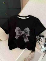 5000pcs Heavy Beaded Trendy Cotton T-Shirts - Chinese Clothing Stock Lots, 12.3 CNY/Piece Full Clearance, Assorted Designs & Colors, 220G Cotton Fabric - Image 5