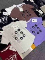 5000pcs Heavy Beaded Trendy Cotton T-Shirts - Chinese Clothing Stock Lots, 12.3 CNY/Piece Full Clearance, Assorted Designs & Colors, 220G Cotton Fabric - Image 4