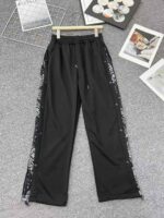 95pcs Full Stock Men's Autumn Winter Cargo Sweatpants - Ins Style Basketball Sports Harem Pants, Side Paisley Button Design, Convertible Cuffed/Straight Leg, Size L-XXL, Black, Wholesale Stock Lot - Image 6