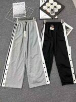 110pcs Bulk Clearance: Black Striped High-Waisted Loose-Fit Straight Wide-Leg Unlined Sweatpants | Sizes XL/4XL/5XL, Individually Packaged, 2 Colors | Wholesale Chinese Stock Pants - Image 5