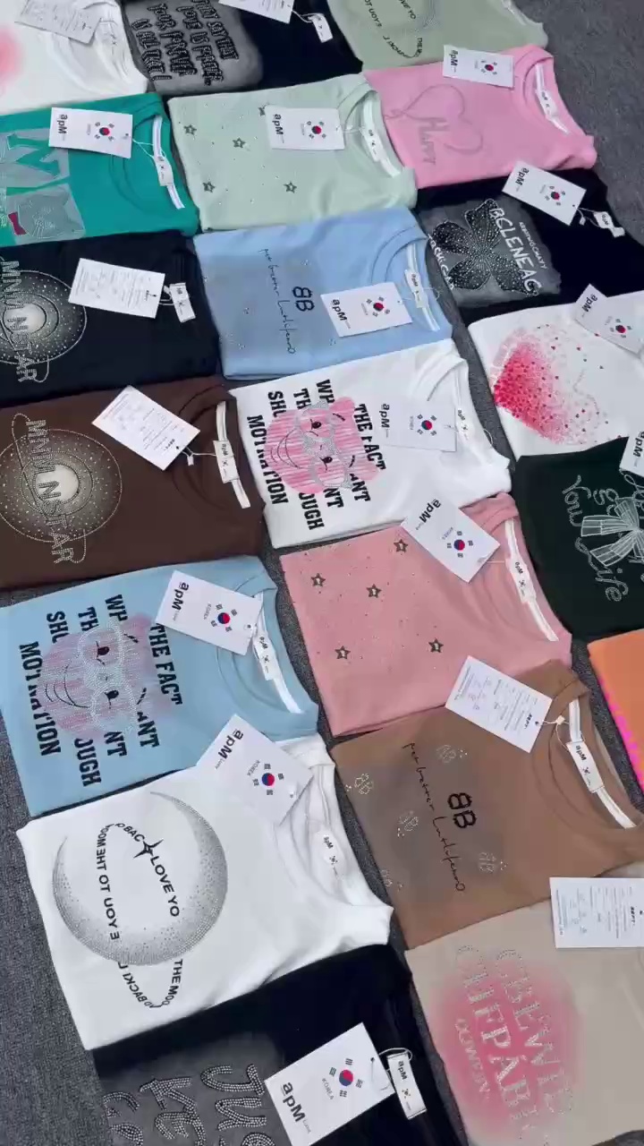 Wholesale Heavyweight 260GSM Cotton Korean Style Spice Girl T-Shirts - 2800pcs Stock Lot - Image 1