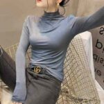 Bulk Stock Lot Women's High-Stretch Half Turtleneck Long Sleeve Base T-Shirts - 450 Pcs, One Size, 3 Colors, Individually Packaged, CNY6.3/Piece - Image 8