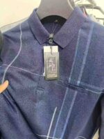 Qiyu Brand Men's Cotton Long Sleeve Polo Shirts (Fake Two-Piece Style) - 2199 Pieces Full Clearance at 14.3 CNY Each | Sizes M to 4XL, Premium Quality with Tags & Individual Packaging - Image 3