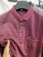 Qiyu Brand Men's Cotton Long Sleeve Polo Shirts (Fake Two-Piece Style) - 2199 Pieces Full Clearance at 14.3 CNY Each | Sizes M to 4XL, Premium Quality with Tags & Individual Packaging - Image 2