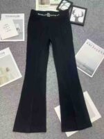 70pcs Autumn High-Waisted Split Flared Wide-Leg Pants Stock Lot - Stretchy S to 3XL, Black Only, Quality Roman Fabric, Individually Packed - Full Clearance 13.3 CNY/Piece - Image 7