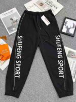 Bulk Lot 106pcs Women's Korean Style Spring & Autumn Harem Pants Elastic Waist with Letter Detail Casual Sweatpants - Black, Sizes M-3XL, Independent Packaging, 13.3 CNY/Piece - Image 7