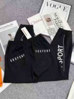 Bulk Lot 106pcs Women's Korean Style Spring & Autumn Harem Pants Elastic Waist with Letter Detail Casual Sweatpants - Black, Sizes M-3XL, Independent Packaging, 13.3 CNY/Piece - Image 6