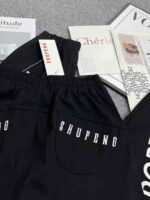 Bulk Lot 106pcs Women's Korean Style Spring & Autumn Harem Pants Elastic Waist with Letter Detail Casual Sweatpants - Black, Sizes M-3XL, Independent Packaging, 13.3 CNY/Piece - Image 3