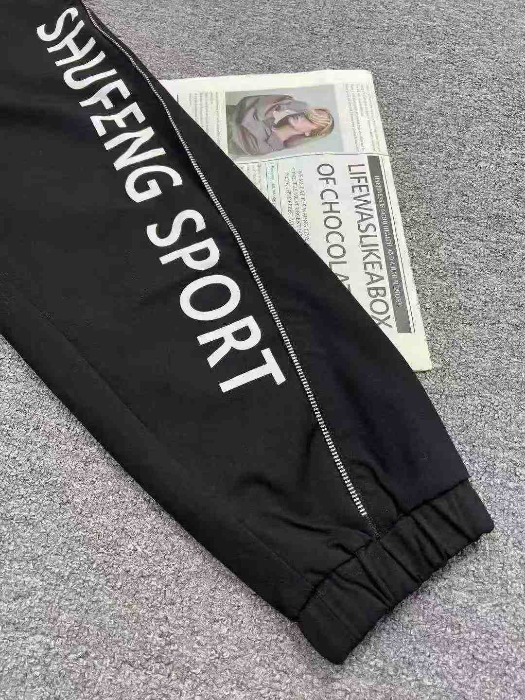 Bulk Lot 106pcs Women's Korean Style Spring & Autumn Harem Pants Elastic Waist with Letter Detail Casual Sweatpants - Black, Sizes M-3XL, Independent Packaging, 13.3 CNY/Piece - Image 2