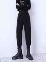 445pcs High Quality European Style Elastic Cuffed Cargo Pants | Bulk Stock Lot | Size M to XXL, Black, Stretch Fabric, Individual Packaging | 15.3 CNY/Piece - Image 6